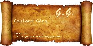 Gauland Géza névjegykártya